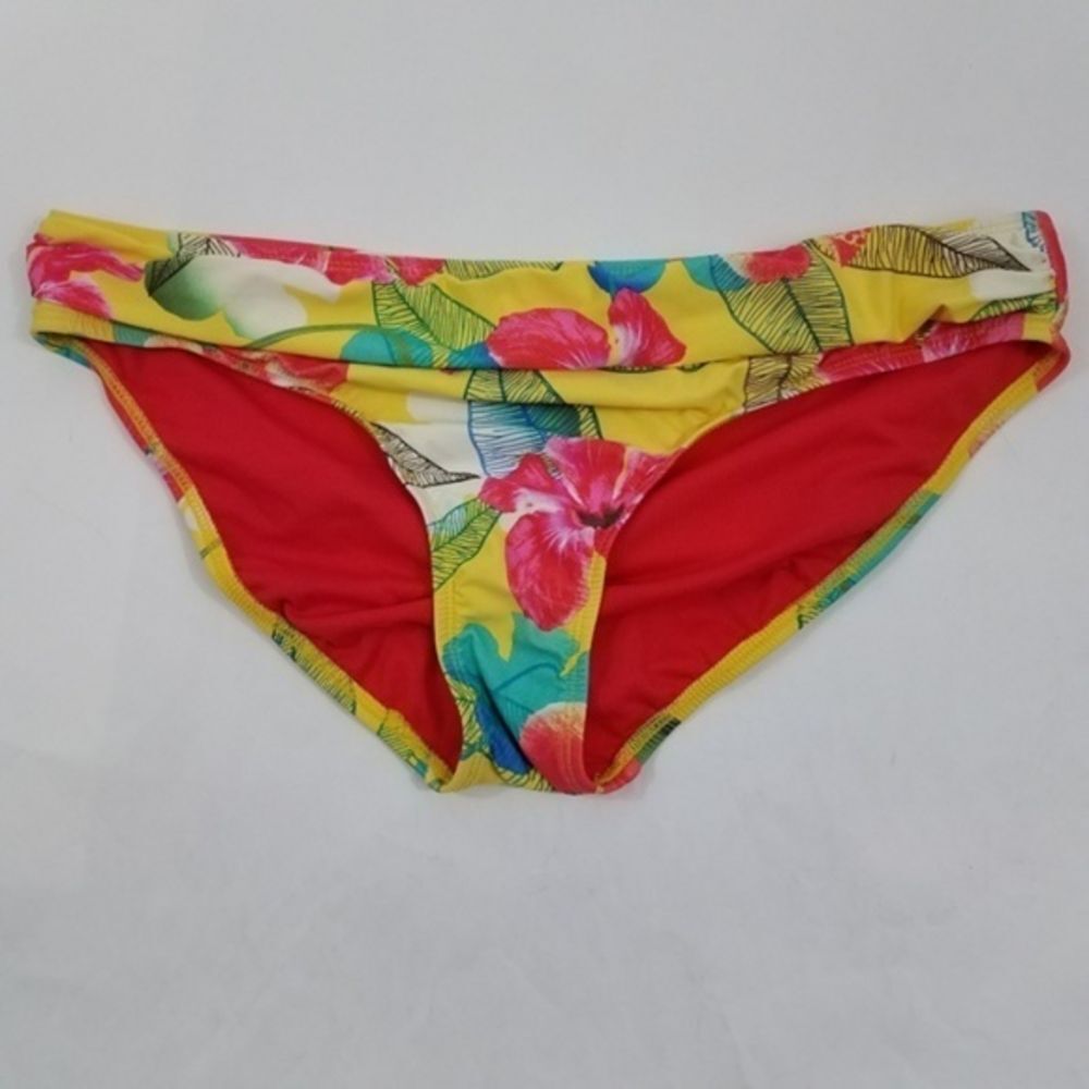 Athena swim wear bottom bikini yellow pink floral 14 womens swimsuit